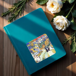 Stairway bij Auvers van Vincent Van Gogh Vierkante Sticker