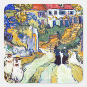 Stairway bij Auvers van Vincent Van Gogh Vierkante Sticker (Voorkant)