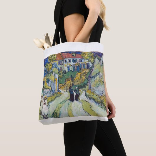 Stairway in Auvers 1890, door Vincent van Gogh Tote Bag (Dichtbij)