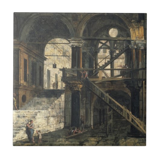 Stairwell in a Renaissance House, c.1741-42 Tegeltje (Voorkant)