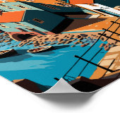 Staithes Engeland vintage reisillustratie Poster (Hoek)