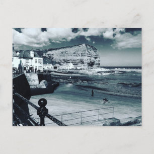Staithes harbor uitzicht, North Yorkshire. Briefkaart