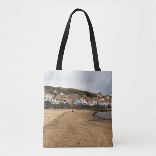 Staithes Harbour Beach and Village Front Tote Bag (Voorkant)