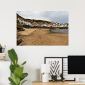 Staithes Harbour Beach en het dorpsplein Poster (Thuiskantoor)