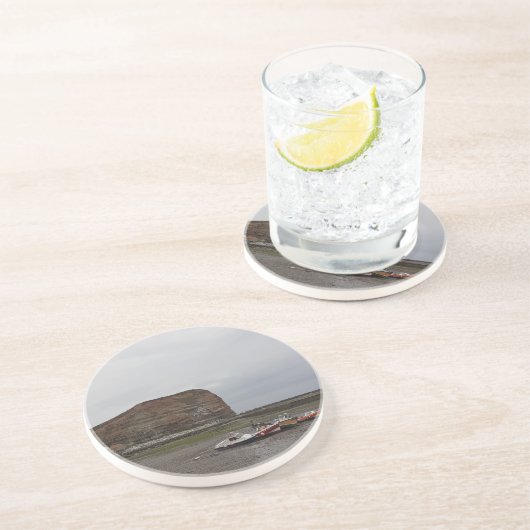 Staithes haven. zandsteen onderzetter (Zijkant)