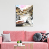 Staithes North Yorkshire England Waterverf Canvas Afdruk (Insitu (Woonkamer))