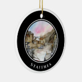 Staithes North Yorkshire England Waterverf Keramisch Ornament (Rechts)