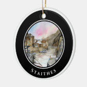 Staithes North Yorkshire England Waterverf Keramisch Ornament (Links)