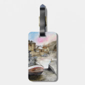 Staithes, North Yorkshire, Waterverf Engeland Bagagelabel (Achterkant verticaal)