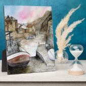 Staithes, North Yorkshire, Waterverf Engeland Fotoplaat (Zijkant)