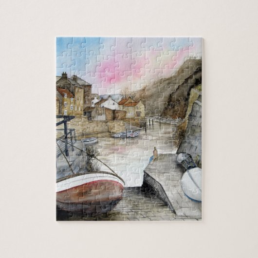 Staithes, North Yorkshire, Waterverf Engeland Legpuzzel (Verticaal)