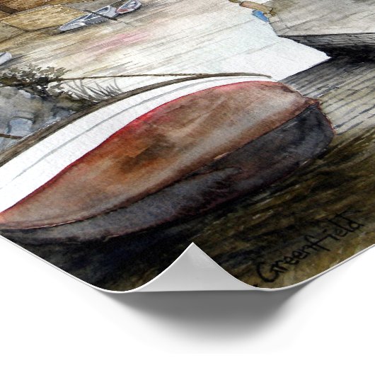 Staithes, North Yorkshire, Waterverf Engeland Poster (Hoek)