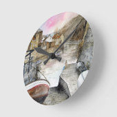 Staithes, North Yorkshire, Waterverf Engeland Ronde Klok (Hoek)