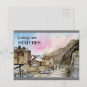 Staithes Yorkshire Engeland Waterverf schilderij Briefkaart (Voorkant / Achterkant)