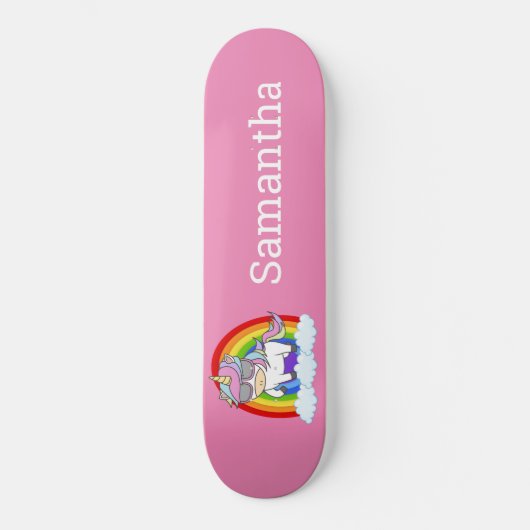 Stakeboard Unicorn Gang Pink Persoonlijk Skateboard (Voorkant)