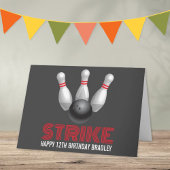 Staking! Moderne Bowling Verjaardag Kaart