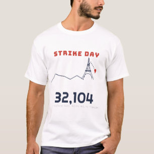 Stakingdag Stappen Over Parijs Grappige Parijs T-S T-shirt