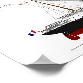  STAL de France Ocean Liner Diagram Poste Poster (Hoek)