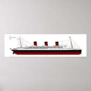  STAL de France Ocean Liner Diagram Poste Poster