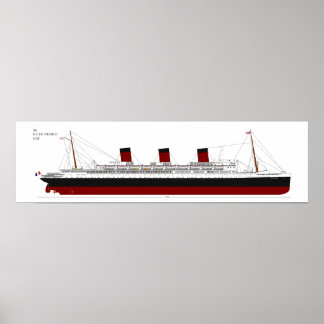  STAL de France Ocean Liner Diagram Poste Poster