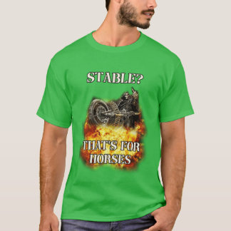stal is voor paarden stoere skelet retro t-shirt