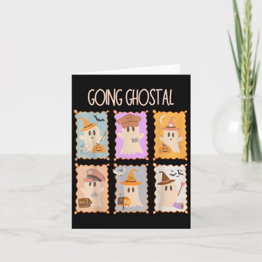 Stal Service Stamp Ghost Halloween Mail Lady Stom Kaart (Voorkant)