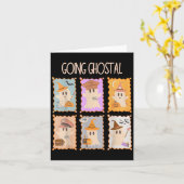 Stal Service Stamp Ghost Halloween Mail Lady Stom Kaart (Gele Bloem)