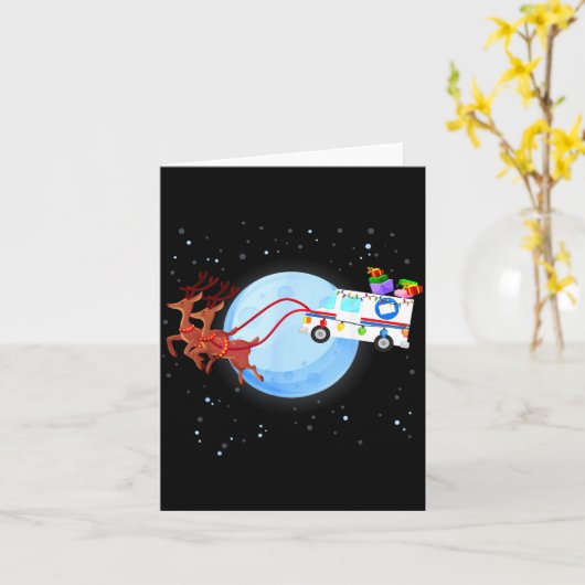 Stal Worker Christmas Mail Truck Funny Mailman Gif Kaart (Gele Bloem)