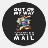 Stal Worker Funny Delivery Mailman Ronde Sticker (Voorkant)