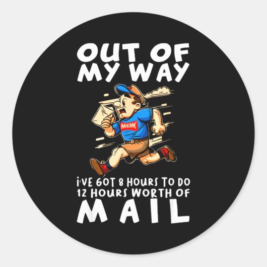 Stal Worker Funny Delivery Mailman Ronde Sticker (Voorkant)