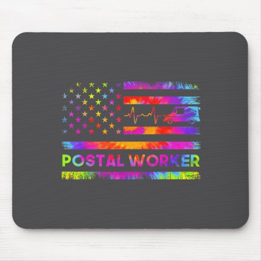 Stal Worker Tie Dye Proud Mail Carrier Mail Lady P Muismat (Voorkant)