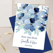Stale Blauwe Bloemen Bruiloft Save The Date