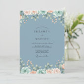 Stalen Abrikozenblad Eucalyptus Bruiloft Kaart (Staand voorkant)