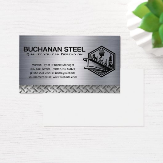 Stalen balk en kraanlier | Bouw Visitekaartje (Bureau)