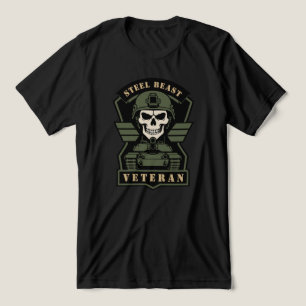 Stalen Beest Tankveteraan Tactische Schedel Tri-Blend Shirt