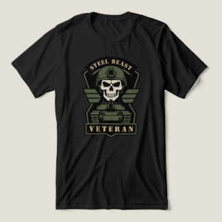 Stalen Beest Tankveteraan Tactische Schedel Tri-Blend Shirt