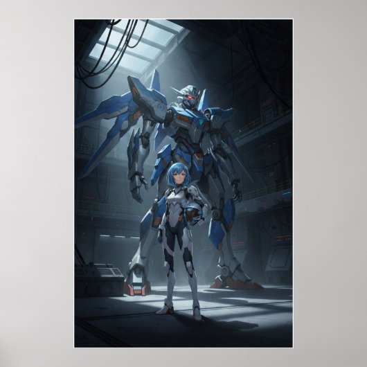 Stalen Beschermer: Mecha & Piloot Kunst Poster (Voorkant)