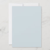 Stalen Blau Ethische Bloemige Bruiloft Kaart (Achterkant)