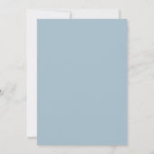 Stalen Blau Ivoren Rozen Bruiloft Kaart (Achterkant)