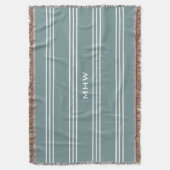 Stalen Blauwe Stripes aangepast monogram deken (Voorkant Verticaal)