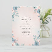 Stalen Bloemige Eucalyptus Bruiloft Kaart (Staand voorkant)