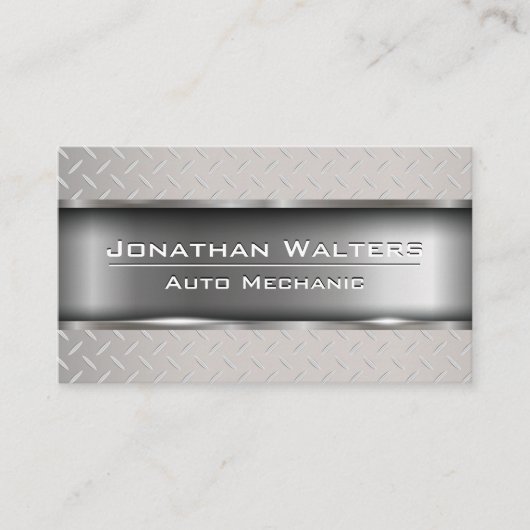 stalen Borden metallic trim | industrieel Visitekaartje (Voorkant)