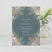 Stalen Champagne Blad Bruiloft Kaart (Staand voorkant)