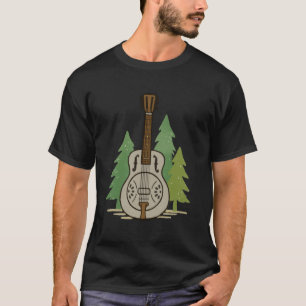 Stalen Dobro Bos Rustieke Muziek Liefhebber Kunst T-shirt