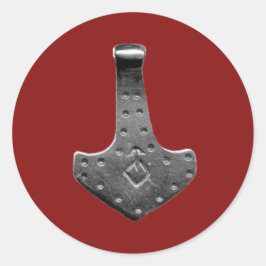 Stalen Dor Hammer rode grote ronde stickers