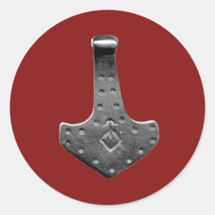 Stalen Dor Hammer rode grote ronde stickers
