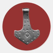 Stalen Dor Hammer rode kleine ronde stickers (Voorkant)