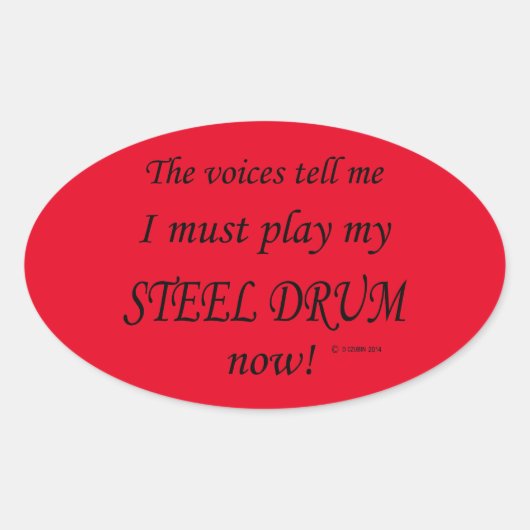Stalen drum Stemmen zeggen dat ze ovaal Sticker mo (Voorkant)