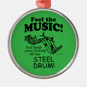 Stalen drum voelt de muziek metalen ornament