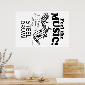 Stalen drum voelt de muziek poster (Keuken)